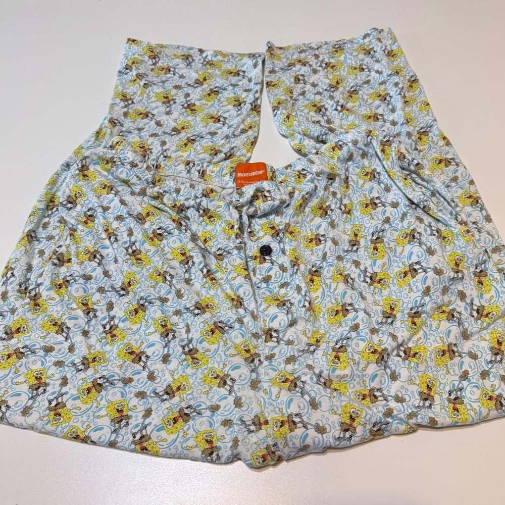 Vintage 2002 Nickelodeon SpongeBob SquarePants Pajama Lounge Pants Large
